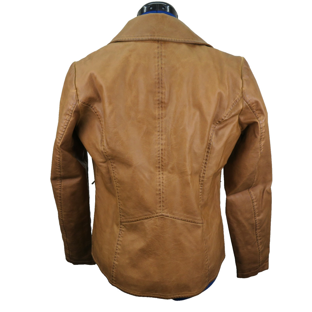 Bagatelle Faux Leather Jacket Women’s Small Camel Bronze Soft Moto Street Style - Picture 8 of 12